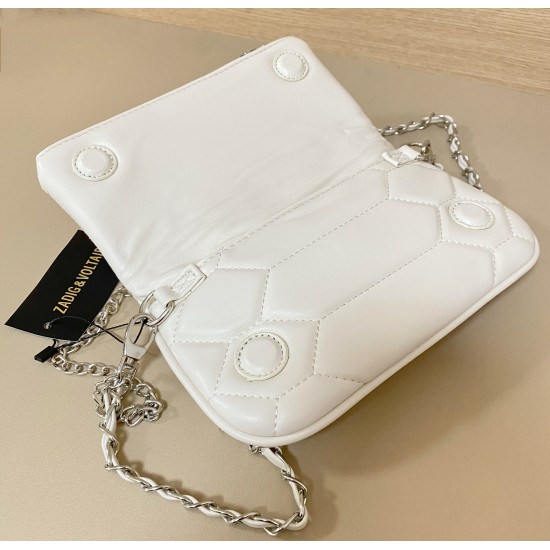 Zadig Bag, Small, Embroidered, White 6