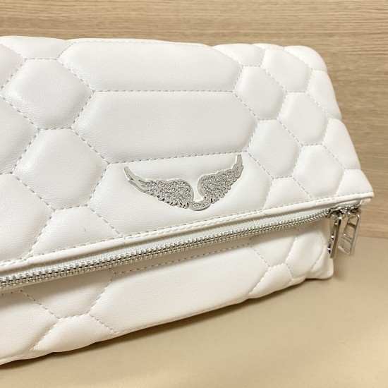 Zadig Bag, Large, Embroidered, White 8