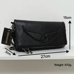 Zadig Bag Large Wings Black Shoulder Strap 12