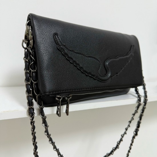 Zadig Bag Large Wings Black Shoulder Strap 12