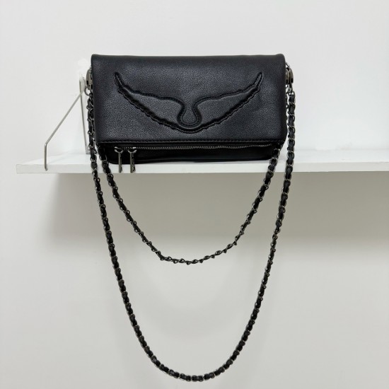 Zadig Bag Large Wings Black Shoulder Strap 12