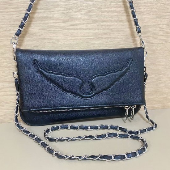 Zadig Bag Large Wings Silver Shoulder Strap 6