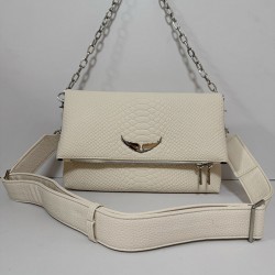 Zadig Bag Double-Layered White Snake Pattern 7