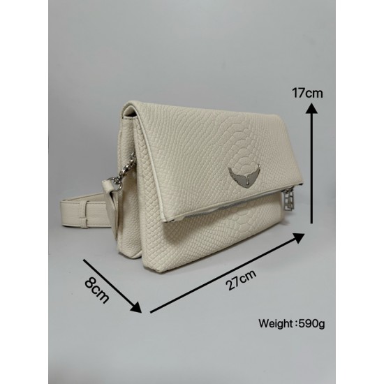 Zadig Bag Double-Layered White Snake Pattern 7