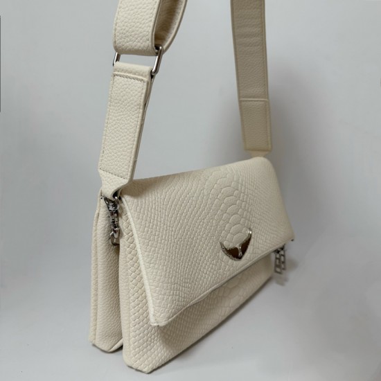 Zadig Bag Double-Layered White Snake Pattern 7