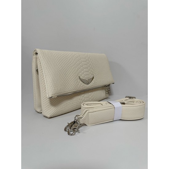 Zadig Bag Double-Layered White Snake Pattern 7