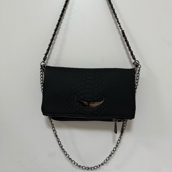 Zadig Bag, Small, Snake Pattern, Black 6