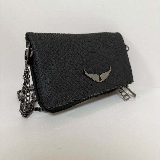 Zadig Bag, Small, Snake Pattern, Black 6