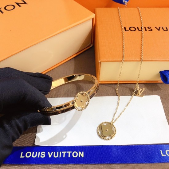 LV Jewelry Necklace: $20–$25 with box; $17–$22 without box