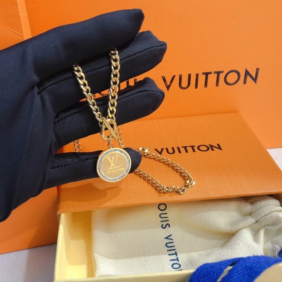 LV Jewelry Necklace: $20–$25 with box; $17–$22 without box