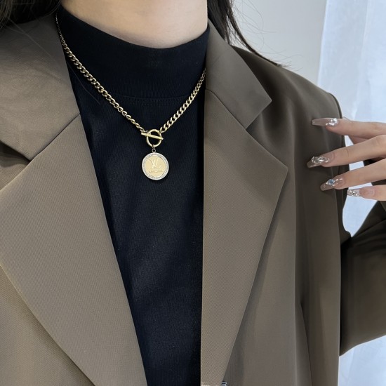 LV Jewelry Necklace: $20–$25 with box; $17–$22 without box