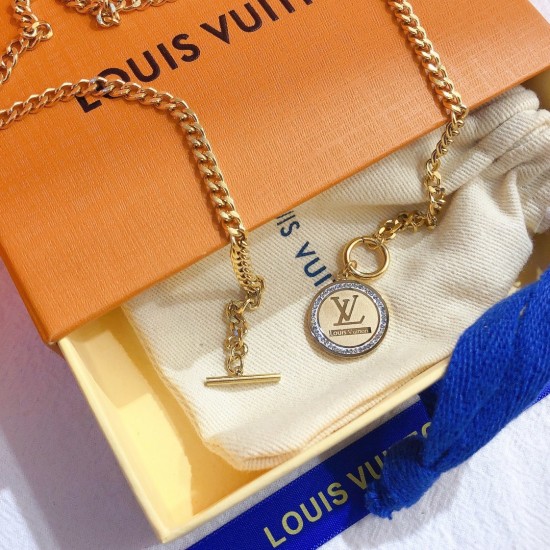LV Jewelry Necklace: $20–$25 with box; $17–$22 without box