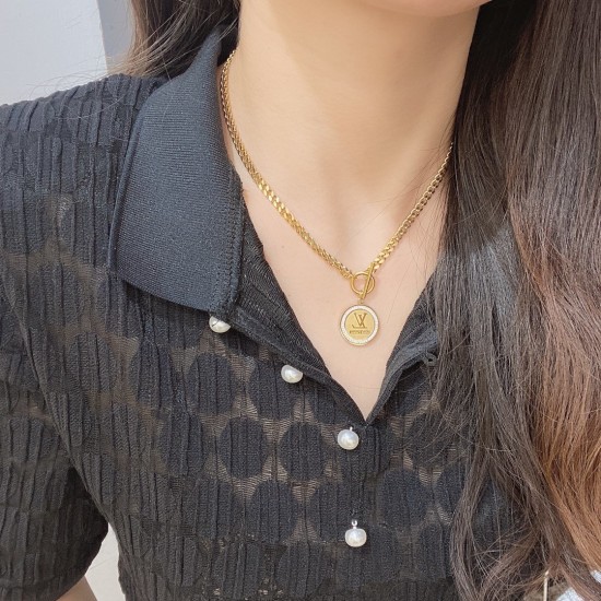 LV Jewelry Necklace: $20–$25 with box; $17–$22 without box