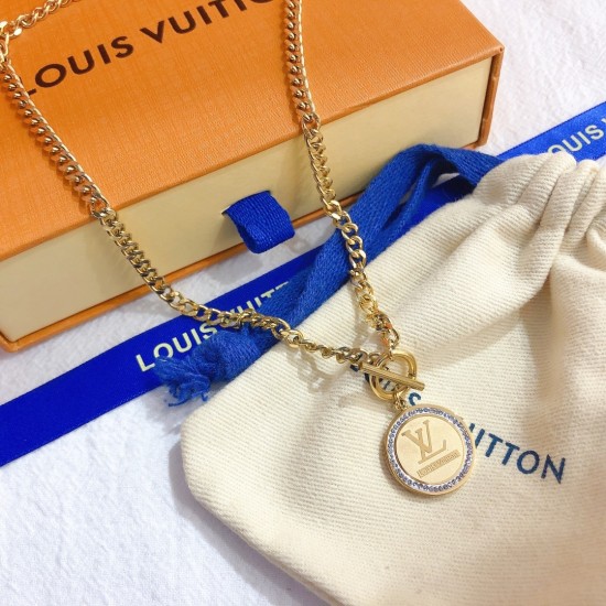 LV Jewelry Necklace: $20–$25 with box; $17–$22 without box