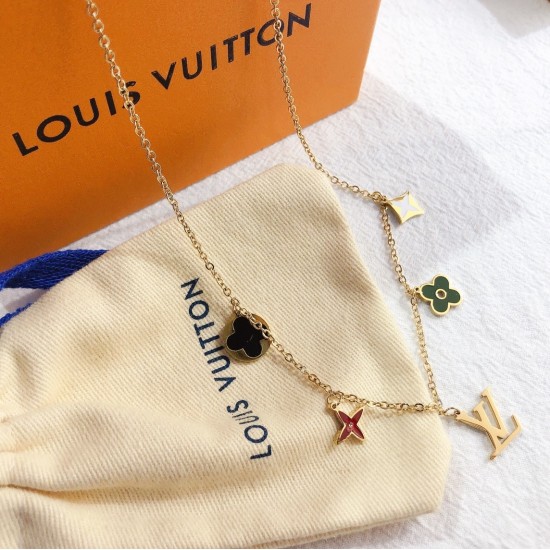 LV Jewelry Necklace: $20–$25 with box; $17–$22 without box