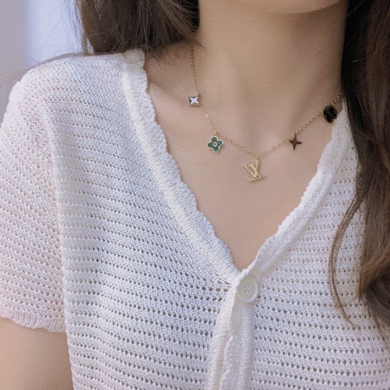LV Jewelry Necklace: $20–$25 with box; $17–$22 without box