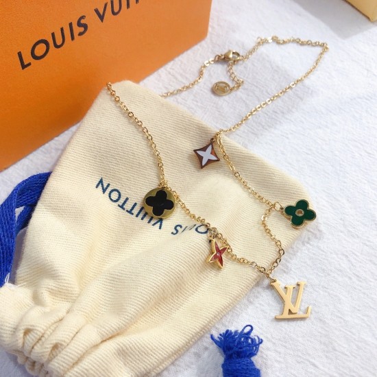 LV Jewelry Necklace: $20–$25 with box; $17–$22 without box