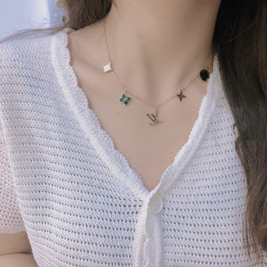 LV Jewelry Necklace: $20–$25 with box; $17–$22 without box