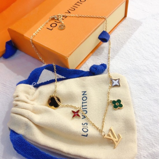 LV Jewelry Necklace: $20–$25 with box; $17–$22 without box