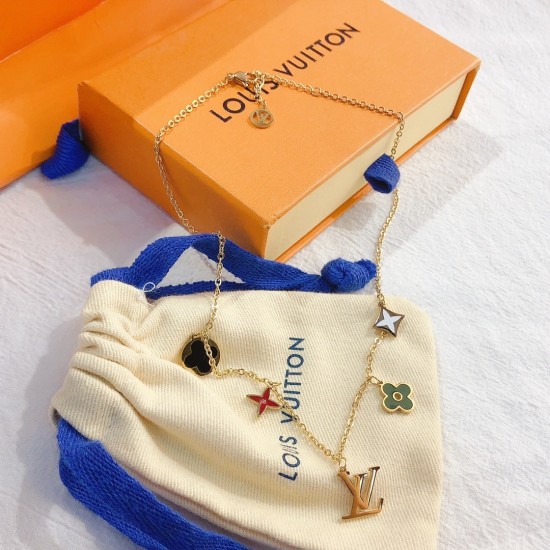 LV Jewelry Necklace: $20–$25 with box; $17–$22 without box