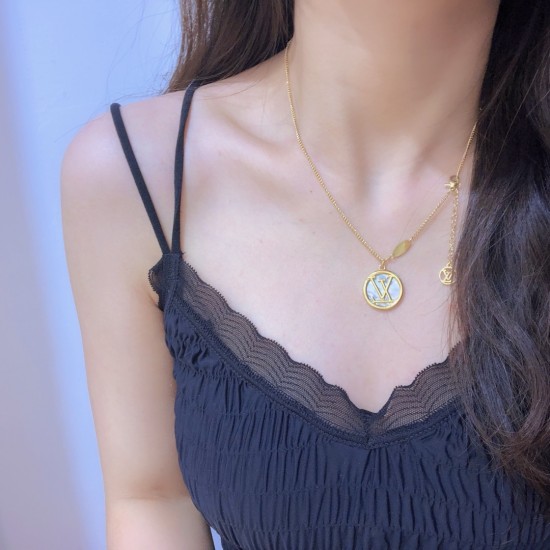 LV Jewelry Necklace: $20–$25 with box; $17–$22 without box