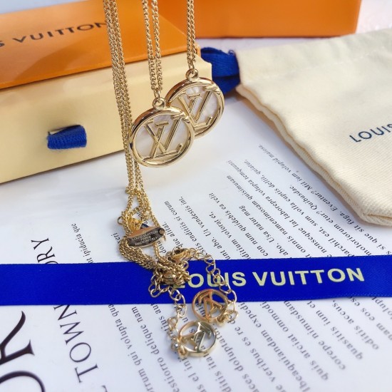 LV Jewelry Necklace: $20–$25 with box; $17–$22 without box
