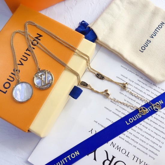 LV Jewelry Necklace: $20–$25 with box; $17–$22 without box