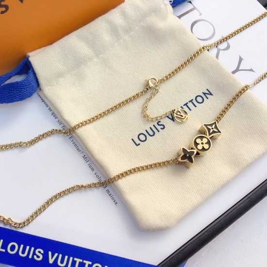 LV Jewelry Necklace: $20–$25 with box; $17–$22 without box