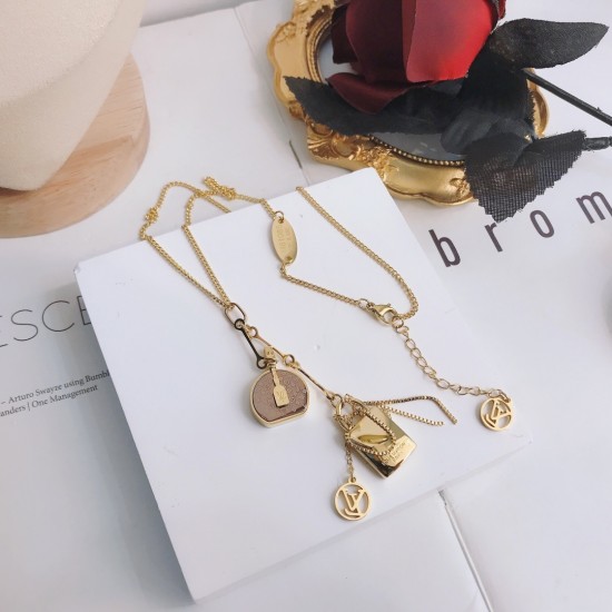 LV Jewelry Necklace: $20–$25 (with box); $17–$22 (without bo