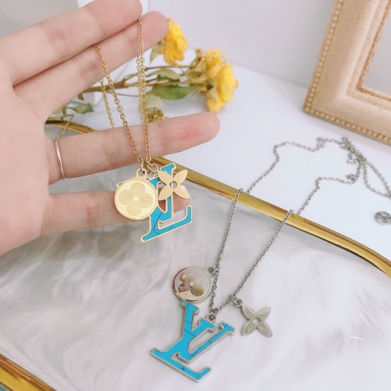 LV Jewelry Necklace: $20–$25 with box; $17–$22 without box