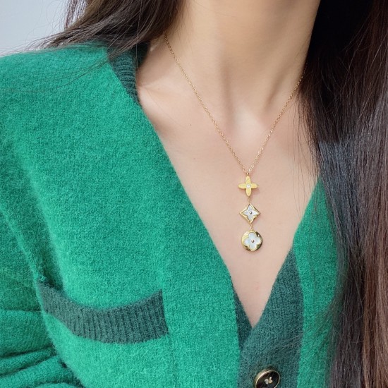 LV Jewelry Necklace: $20–$25 with box; $17–$22 without box