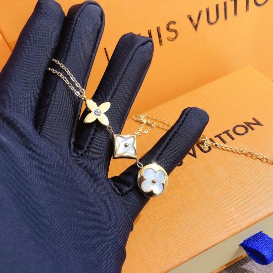 LV Jewelry Necklace: $20–$25 with box; $17–$22 without box
