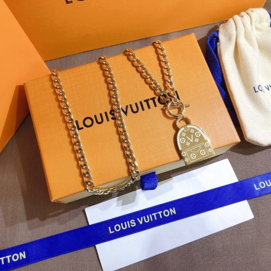 LV Jewelry Necklace: $20–$25 (with box); $17–$22 (without bo
