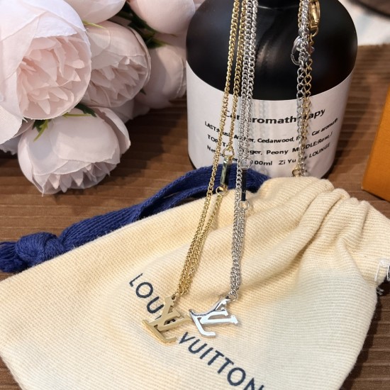 LV Jewelry Necklace: $20–$25 (with box); $17–$22 (without bo