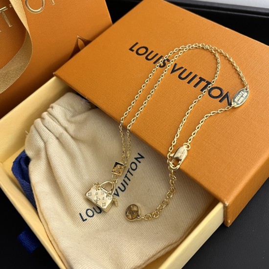 LV Jewelry Necklace: $20–$25 with box; $17–$22 without box
