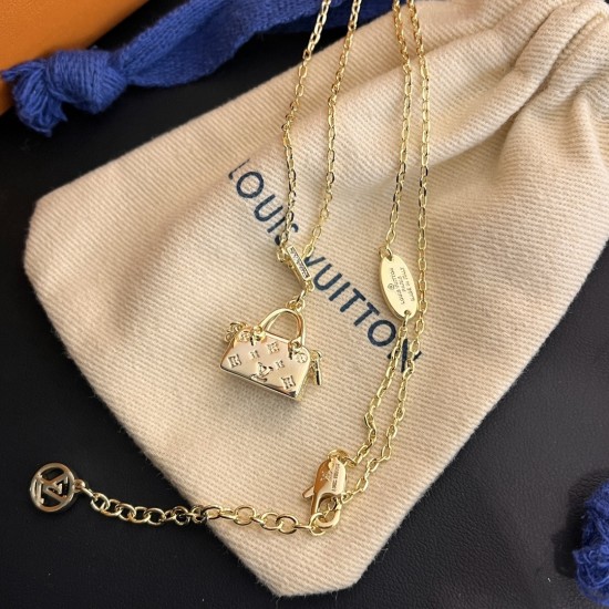 LV Jewelry Necklace: $20–$25 with box; $17–$22 without box