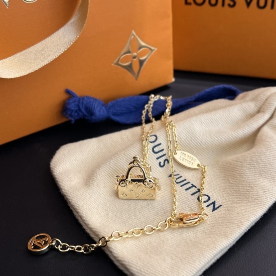 LV Jewelry Necklace: $20–$25 with box; $17–$22 without box