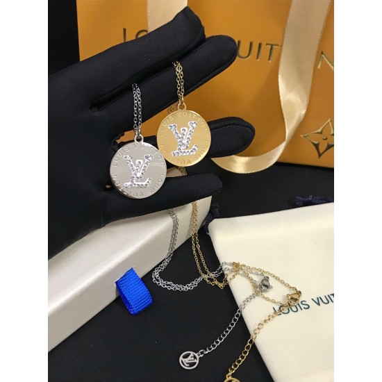 LV Jewelry Necklace: $20–$25 with box; $17–$22 without box
