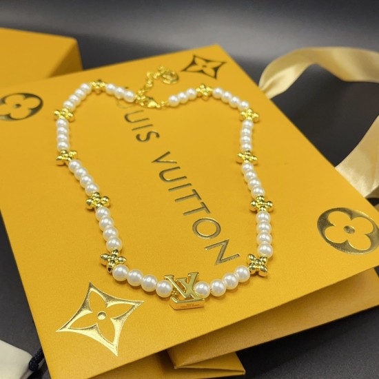 LV Jewelry Necklace: $20–$25 with box; $17–$22 without box