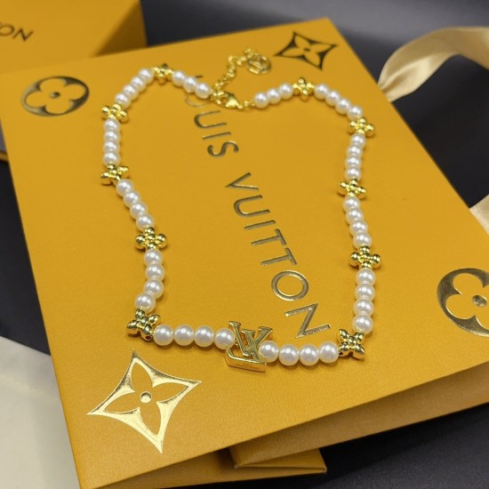 LV Jewelry Necklace: $20–$25 with box; $17–$22 without box