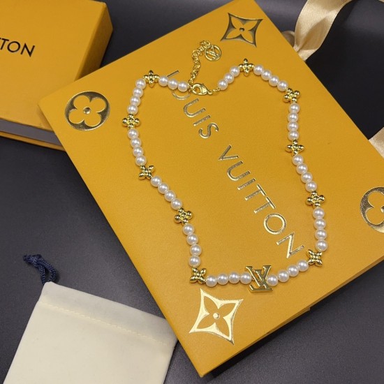 LV Jewelry Necklace: $20–$25 with box; $17–$22 without box