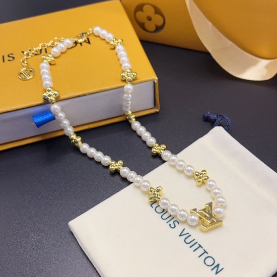 LV Jewelry Necklace: $20–$25 with box; $17–$22 without box