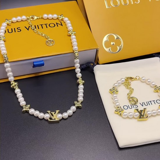 LV Jewelry Necklace: $20–$25 with box; $17–$22 without box