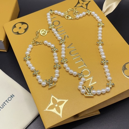 LV Jewelry Necklace: $20–$25 with box; $17–$22 without box