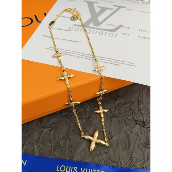 LV Jewelry Necklace: $20–$25 (with box); $17–$22 (without bo