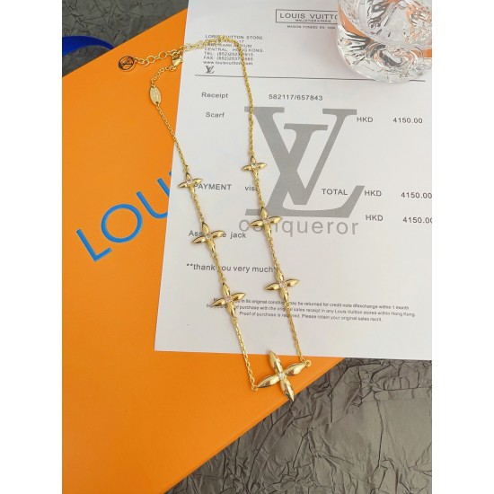 LV Jewelry Necklace: $20–$25 (with box); $17–$22 (without bo