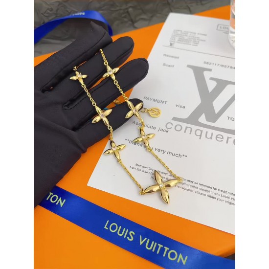 LV Jewelry Necklace: $20–$25 (with box); $17–$22 (without bo
