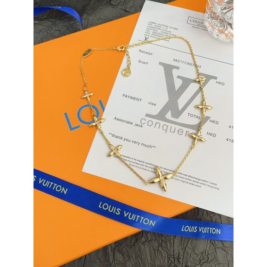 LV Jewelry Necklace: $20–$25 (with box); $17–$22 (without bo
