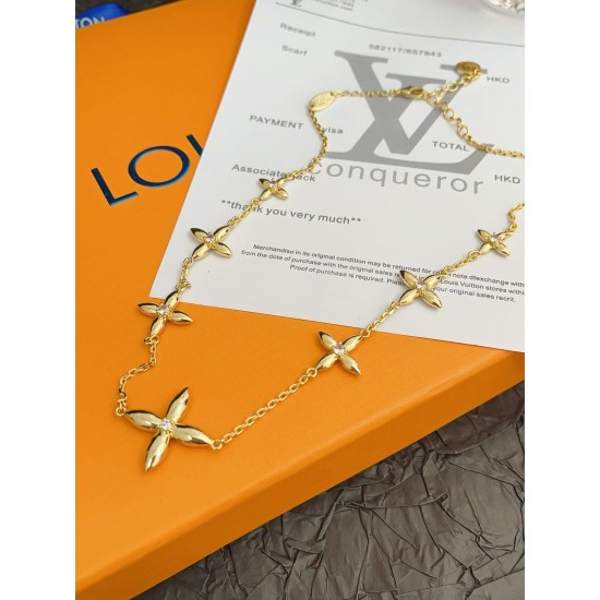 LV Jewelry Necklace: $20–$25 (with box); $17–$22 (without bo