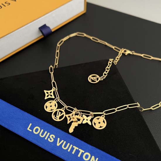 LV Jewelry Necklace: $20–$25 with box; $17–$22 without box